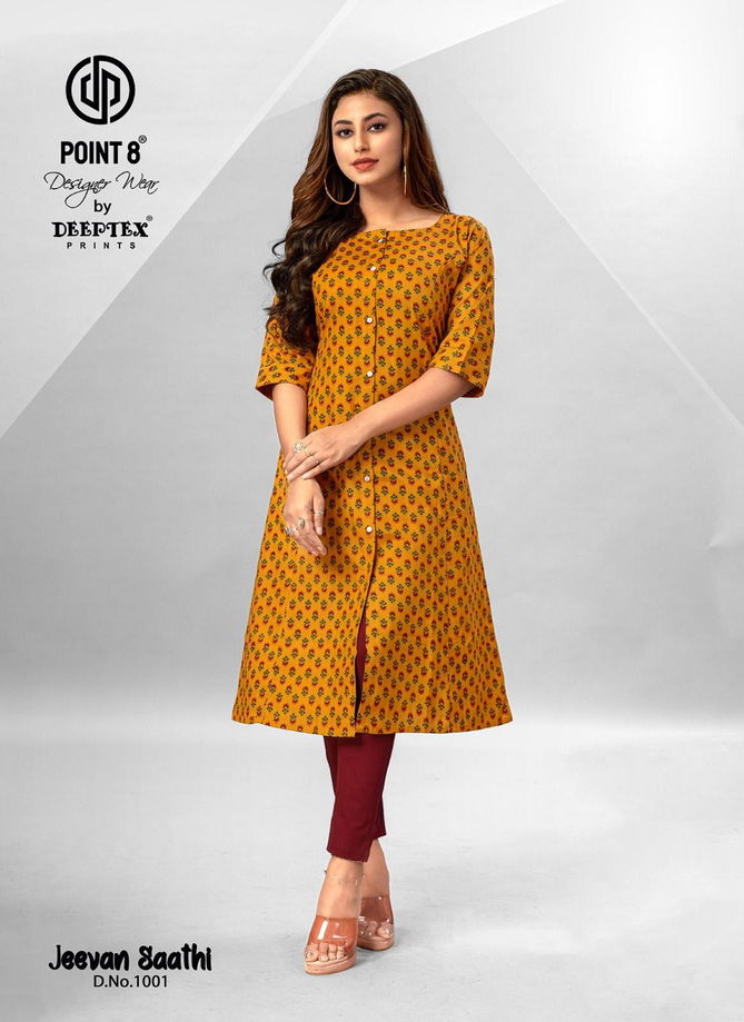 Jeevan Sathi Vol 1 By Deeptex A Line Cotton Printed Kurti Wholesale Shop In Surat